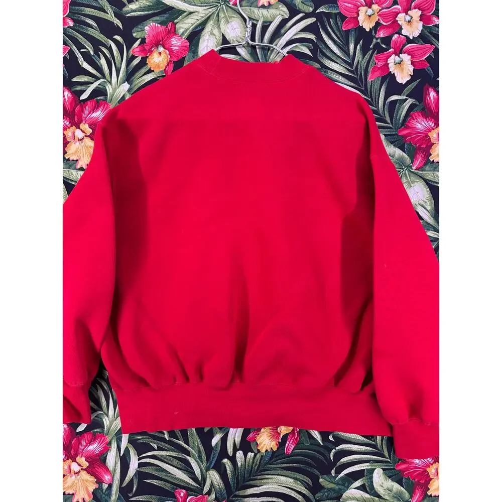 Nike Futura Red Athletic Crewneck Zippers Size Large